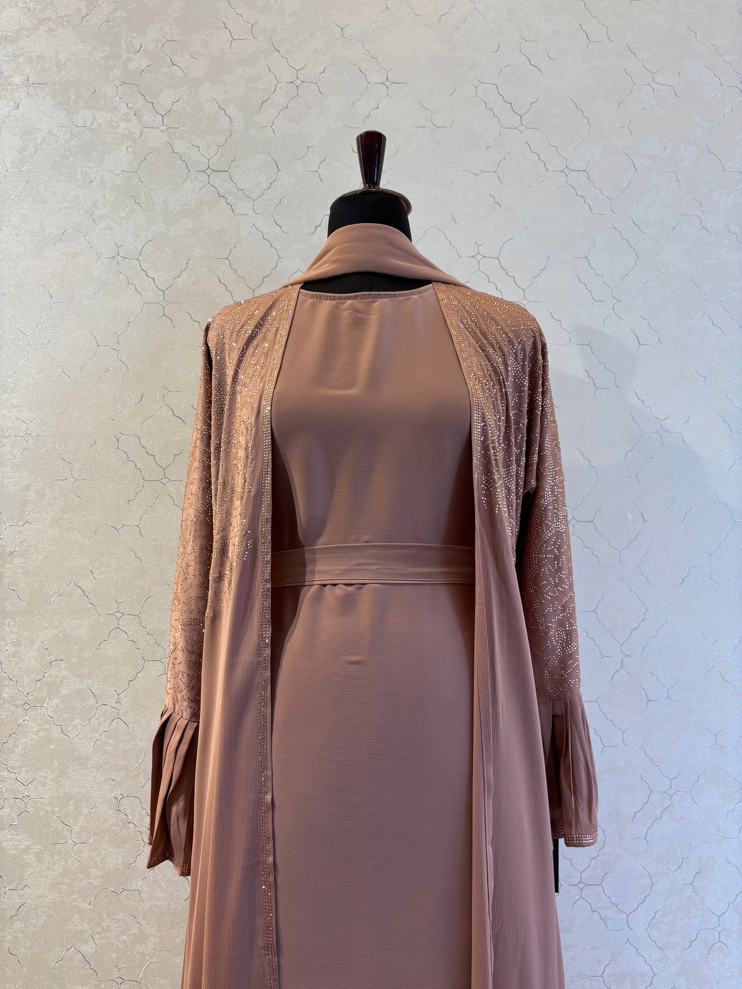 Shrug Abaya with Inner Crushed Chiffon Fabric