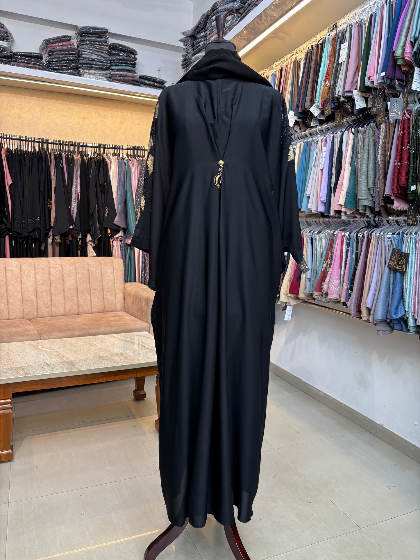 Swarovski Abaya Imported Tick Tok Fabric ( free size )