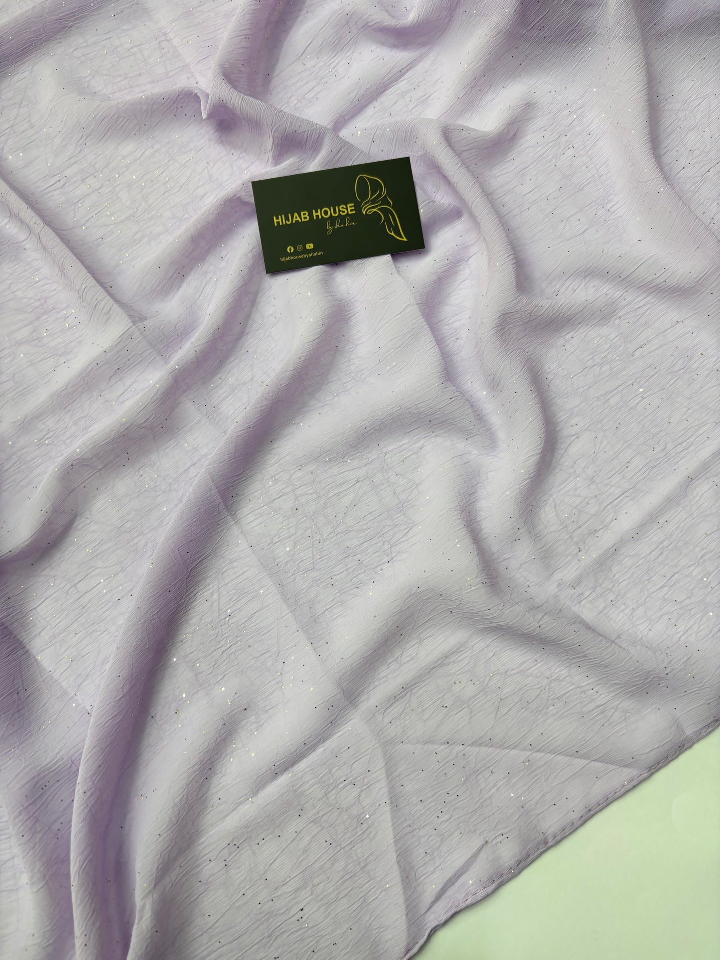 Soft Shimmer Crinkle Chiffon Fabric Hijab Lavender Lilac