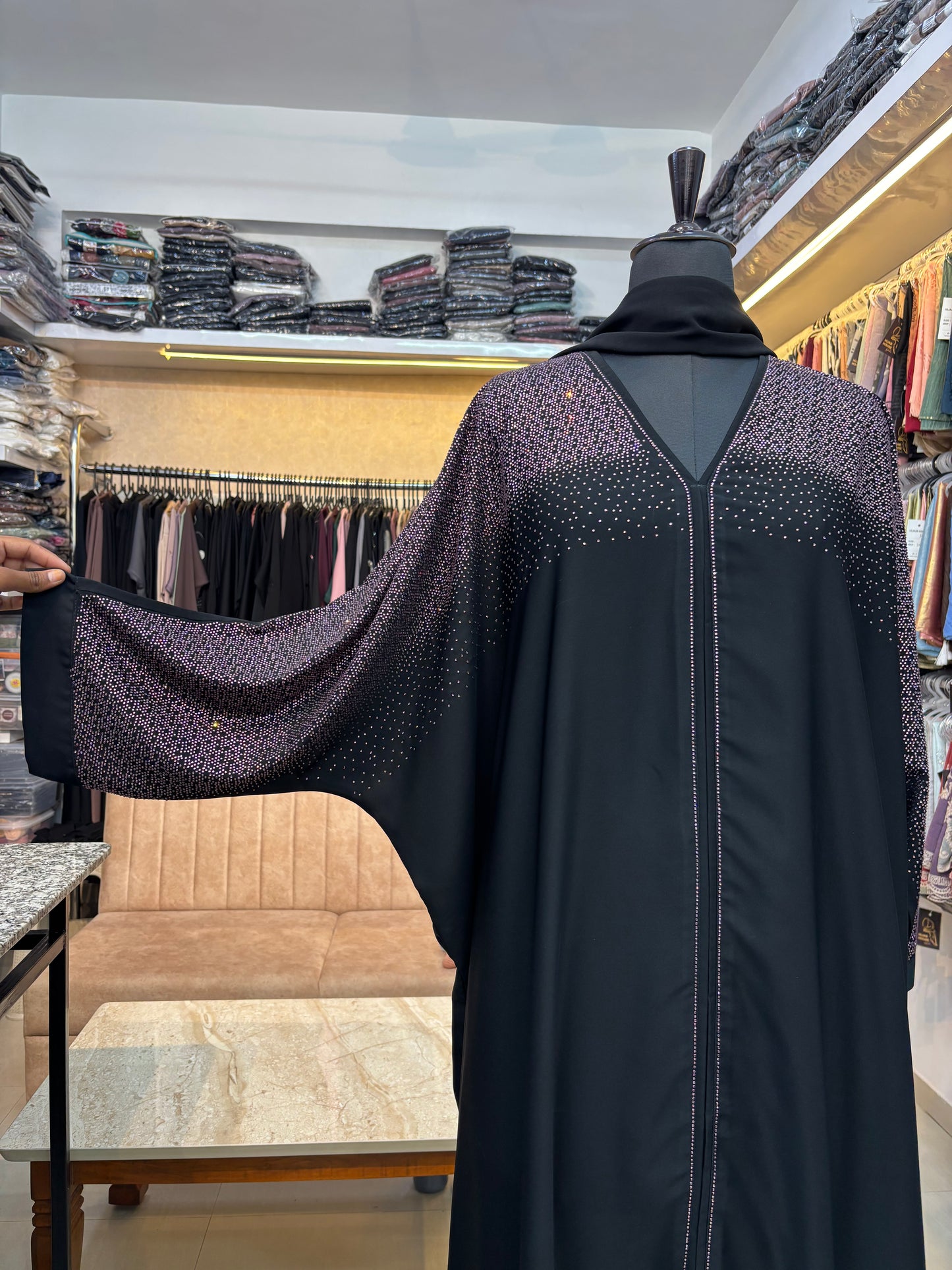 Swarovski Abaya Premium Nida Fabric ( free size )