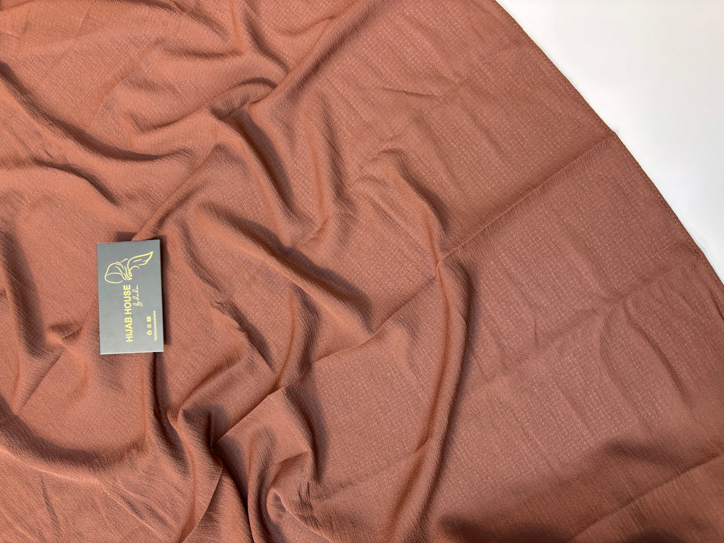 Textured Georgette Chiffon Hijab Chocolate Brown