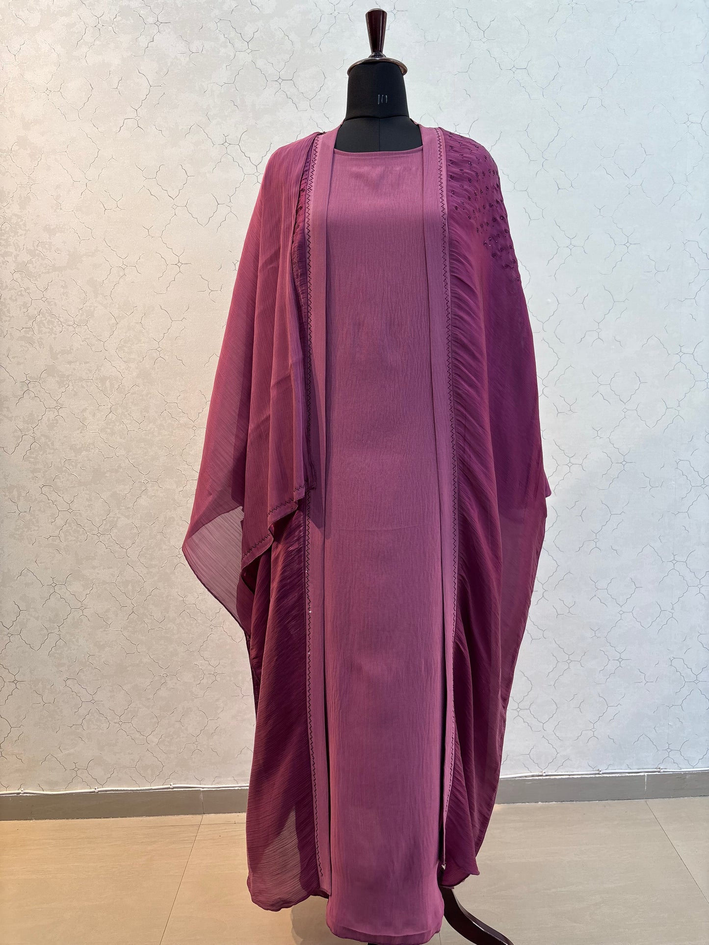 Elegant Abaya with flowy cape 55