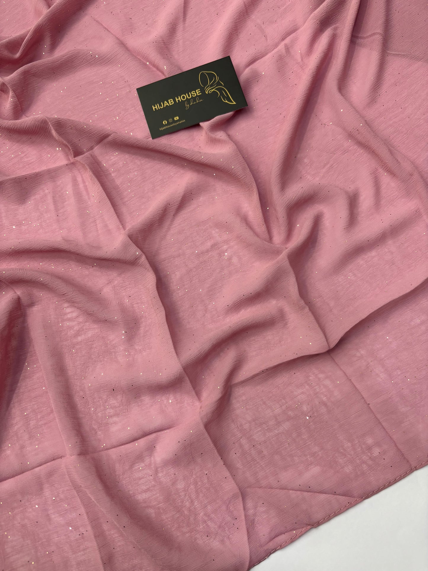 Soft Shimmer Crinkle Chiffon Fabric Hijab Dusty Rose