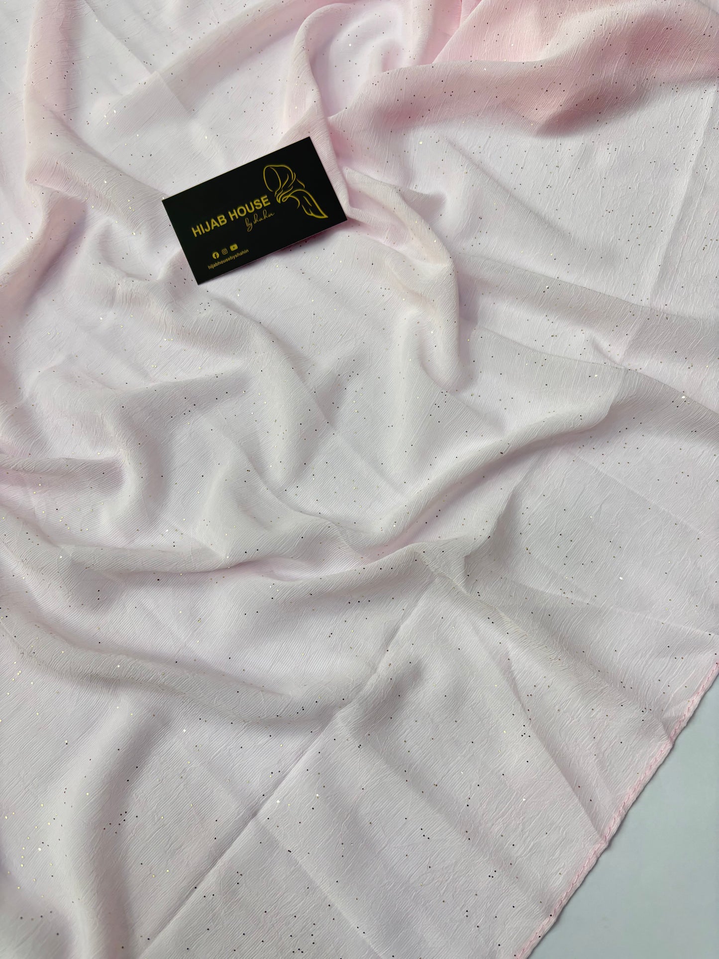 Soft Shimmer Crinkle Chiffon Fabric Light Peach Pink
