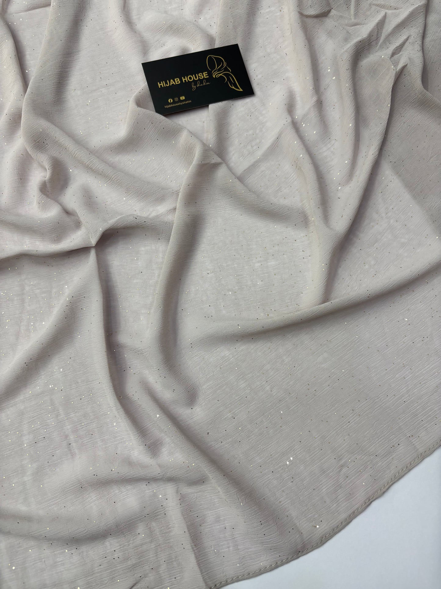 Soft Shimmer Crinkle Chiffon Fabric Hijab Sand Beige