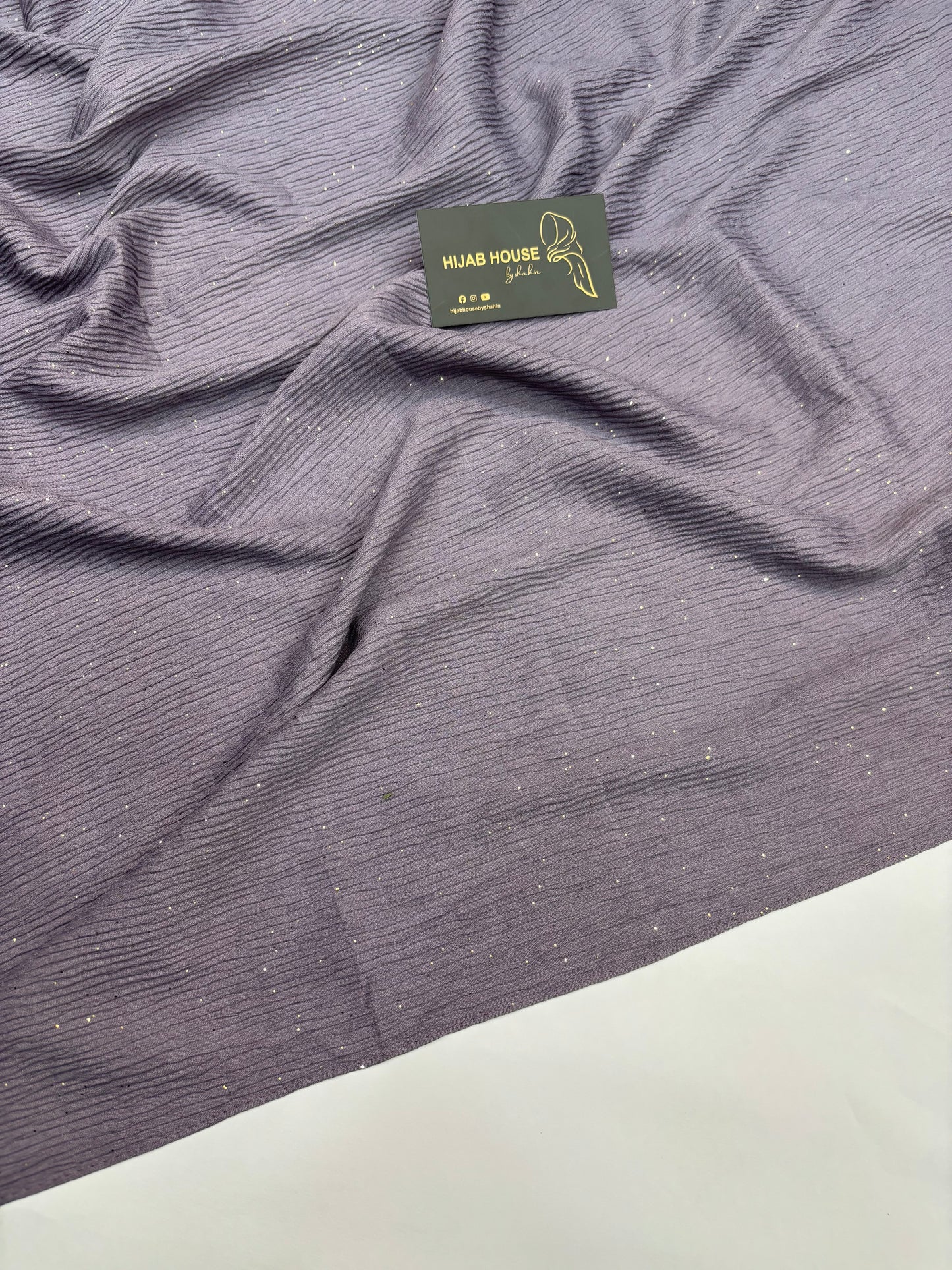 Cotton Textured Fabric with Gold Shimmer Hijab Dusty Lavender