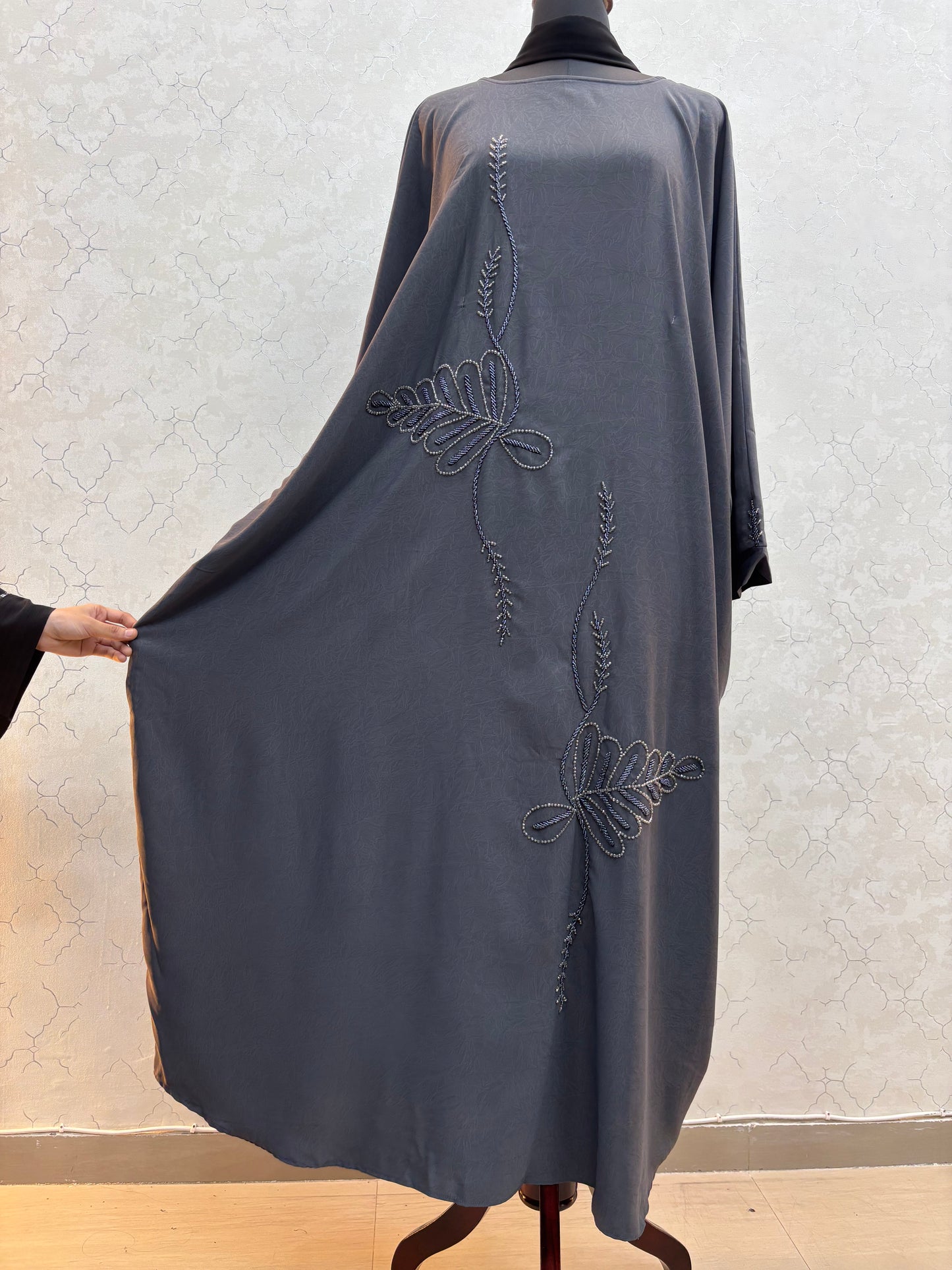 Handwork Abaya Premium Crush Marble Fabric