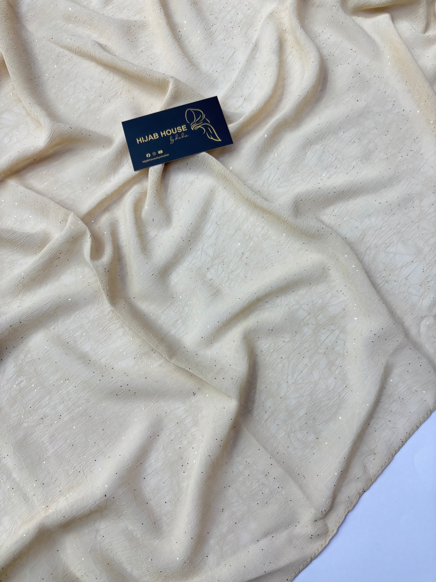Soft Shimmer Crinkle Chiffon Fabric Hijab Gold Brown