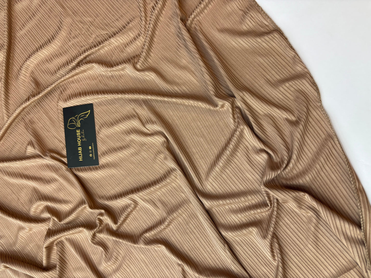 Ribbed Jersey Hijab Caramel Brown