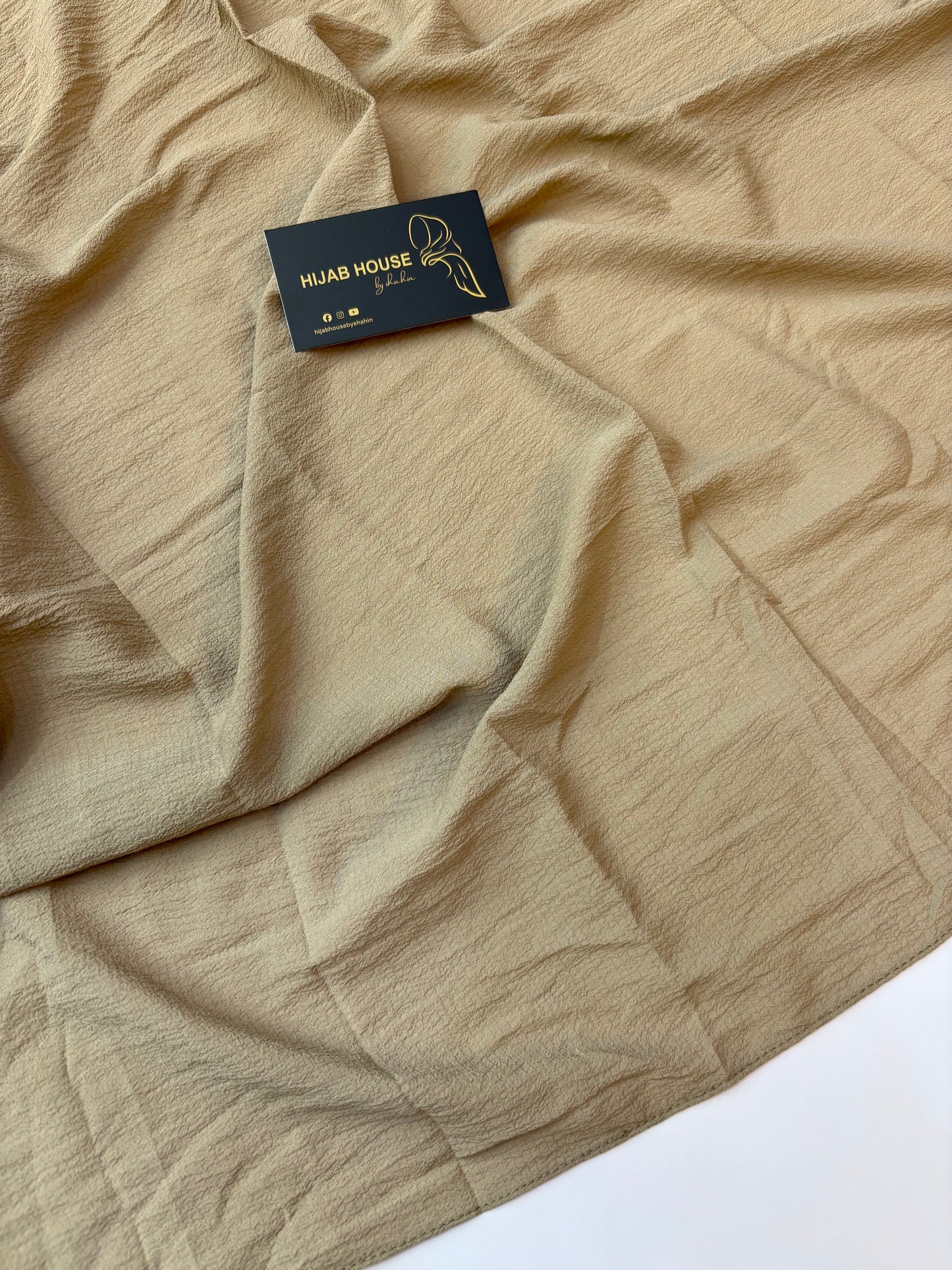 Textured Georgette Chiffon Hijab Dark Almond Beige