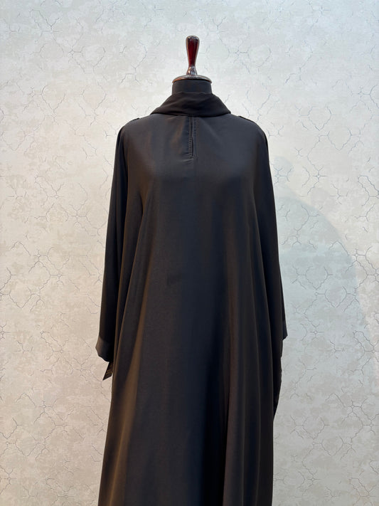 Handwork Abaya Korean Nida Fabric ( free size )