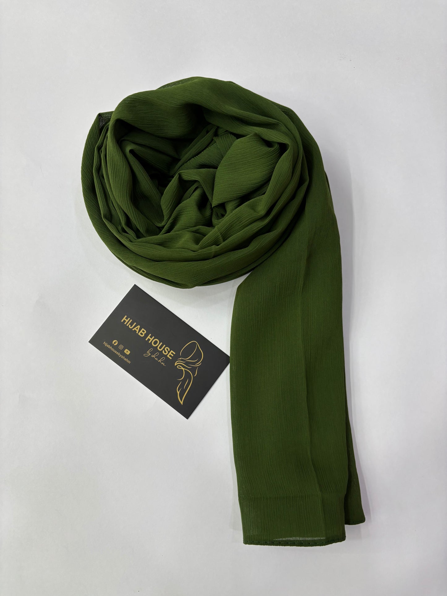 Pleated Chiffon Dark Green