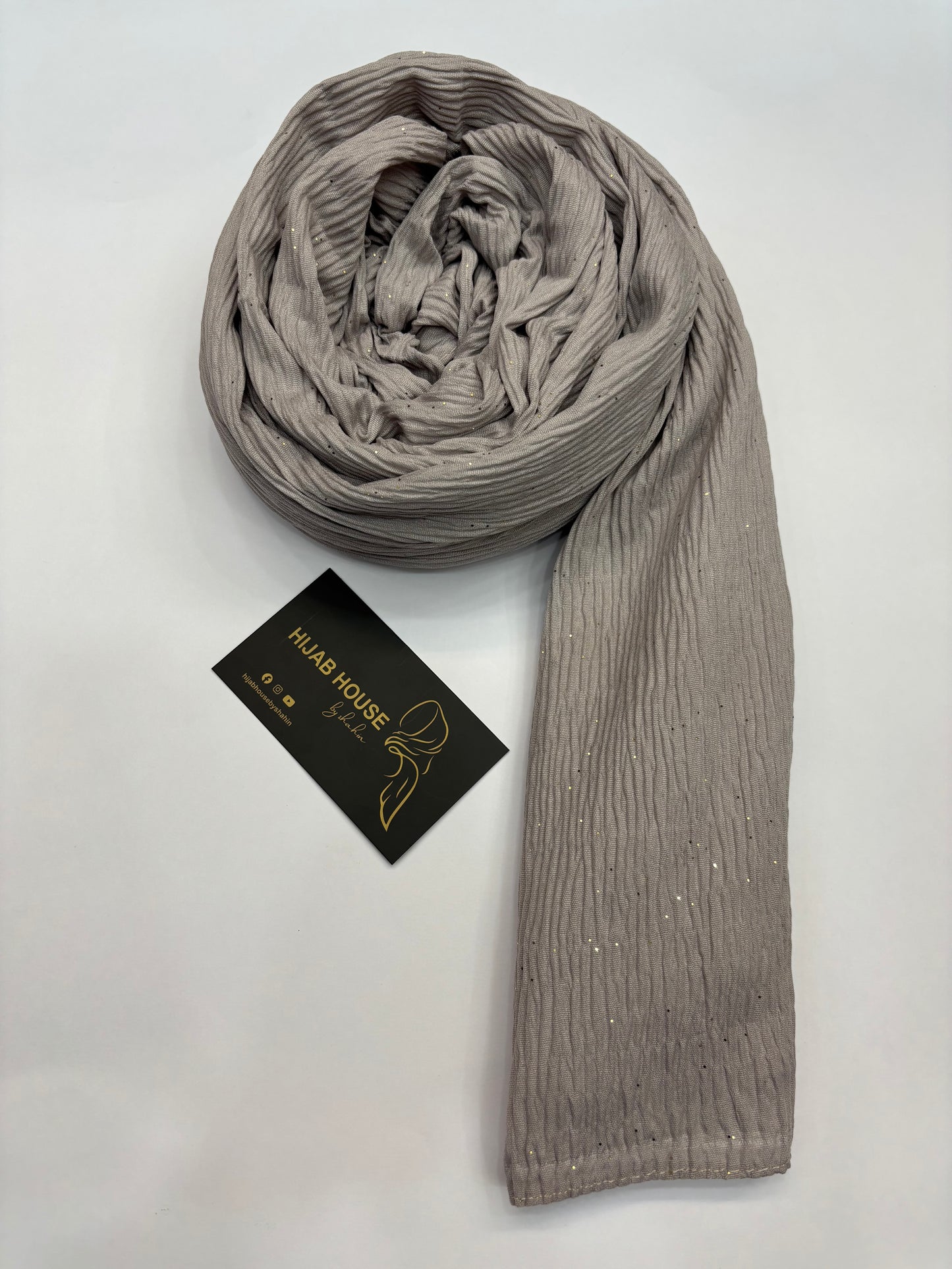 Cotton Textured Fabric with Gold Shimmer Hijab Sand Beige