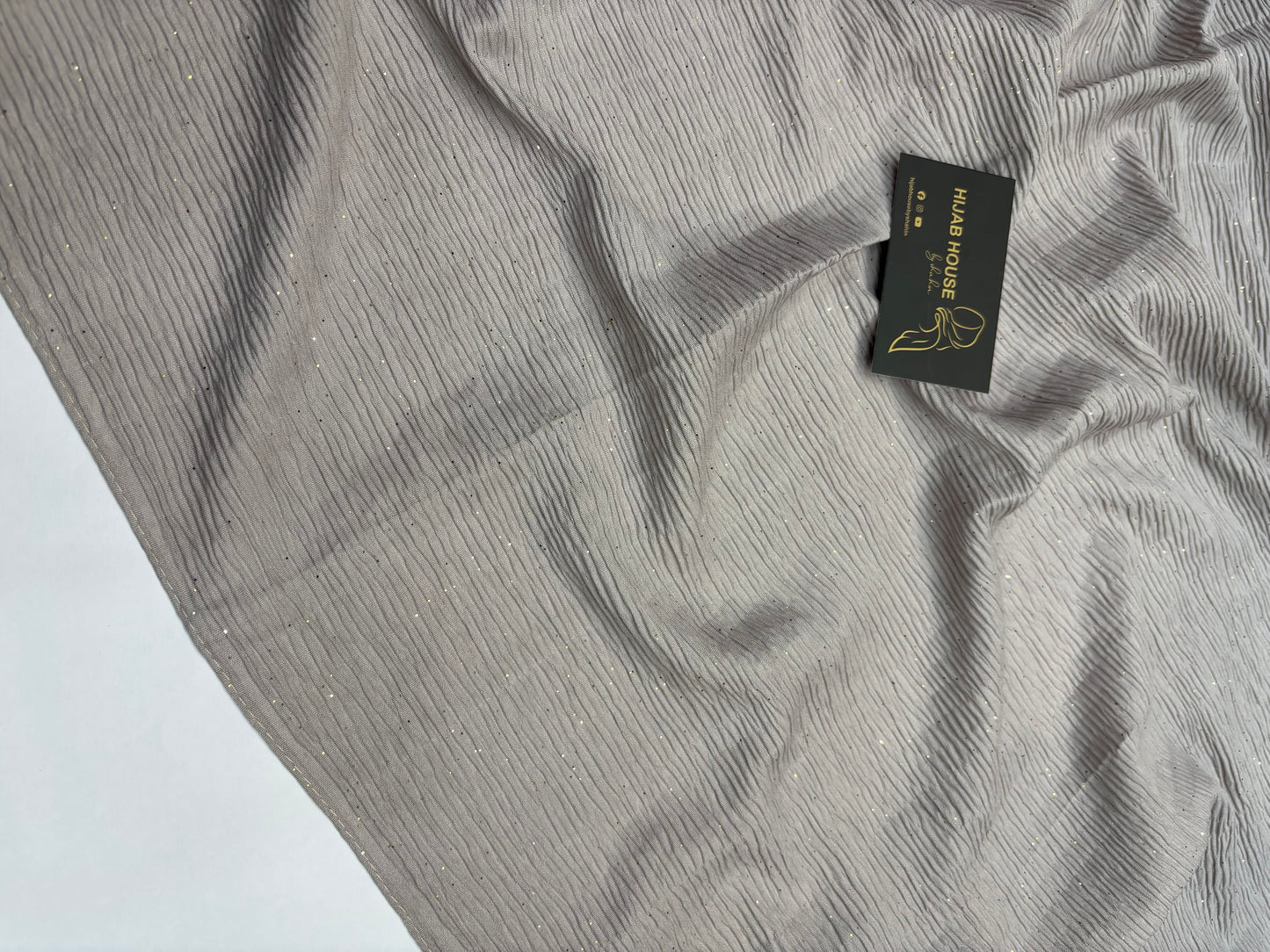 Cotton Textured Fabric with Gold Shimmer Hijab Sand Beige