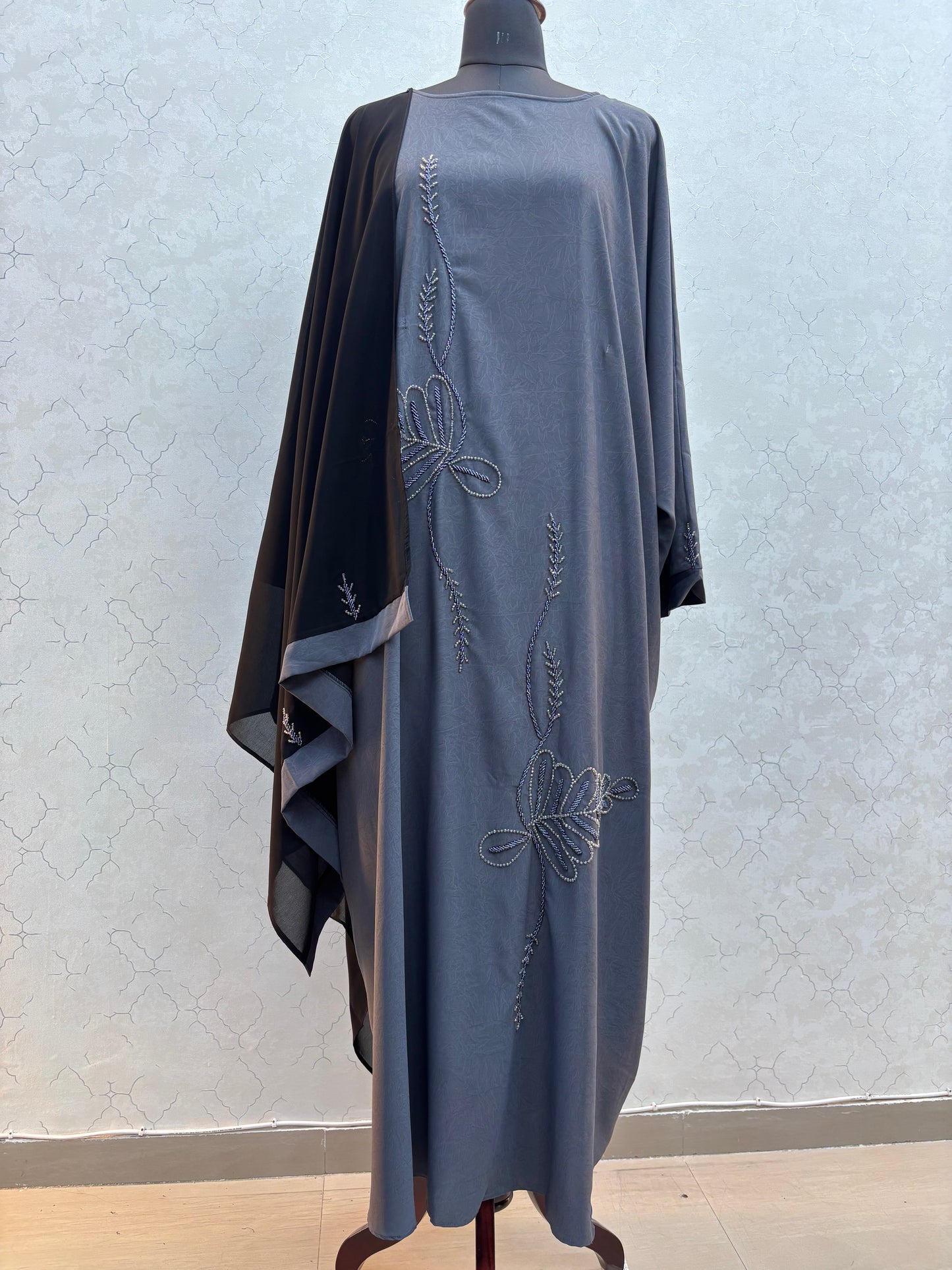 Handwork Abaya Premium Crush Marble Fabric