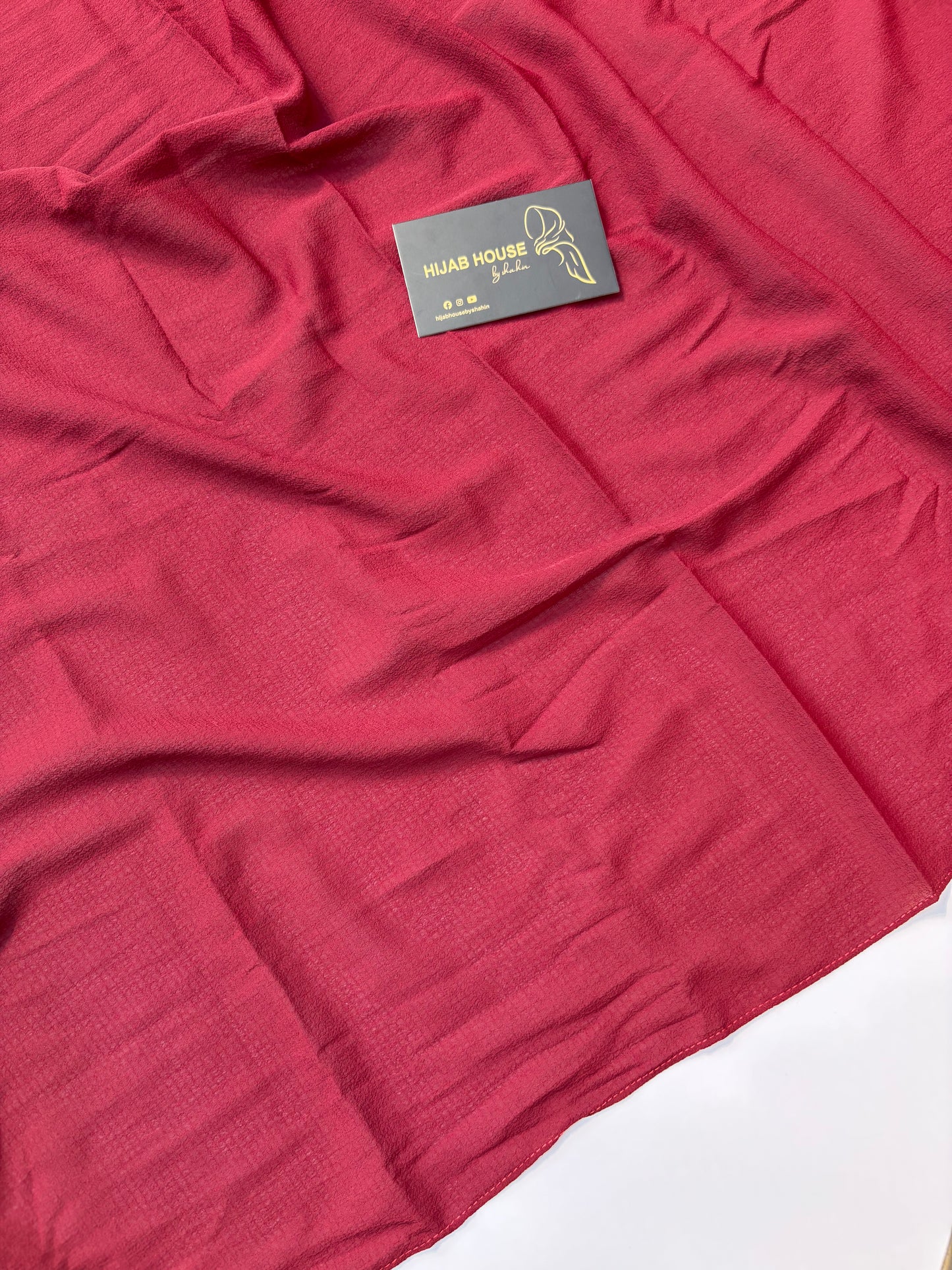 Textured Georgette Chiffon Hijab Wine Red