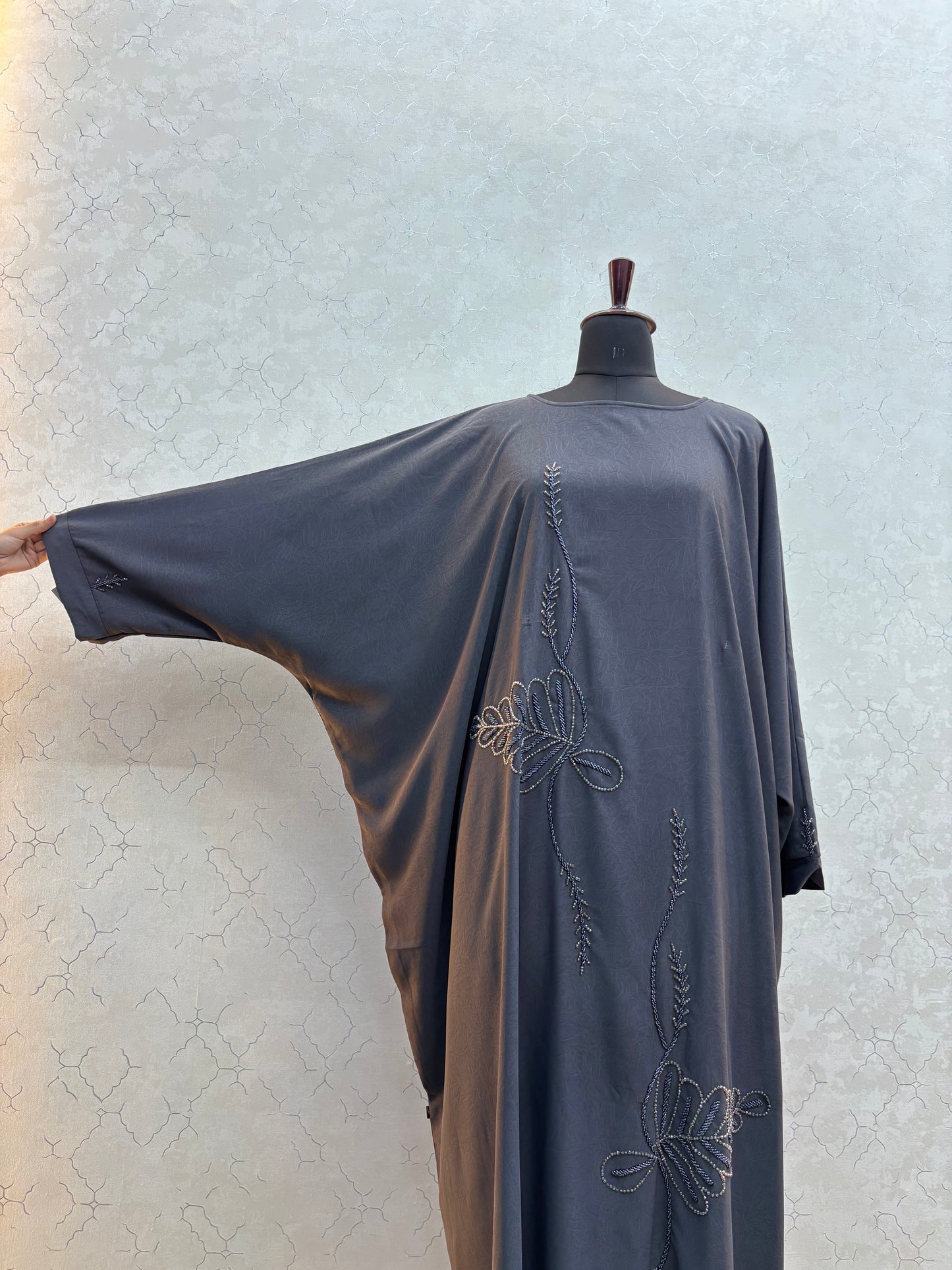 Handwork Abaya Premium Crush Marble Fabric