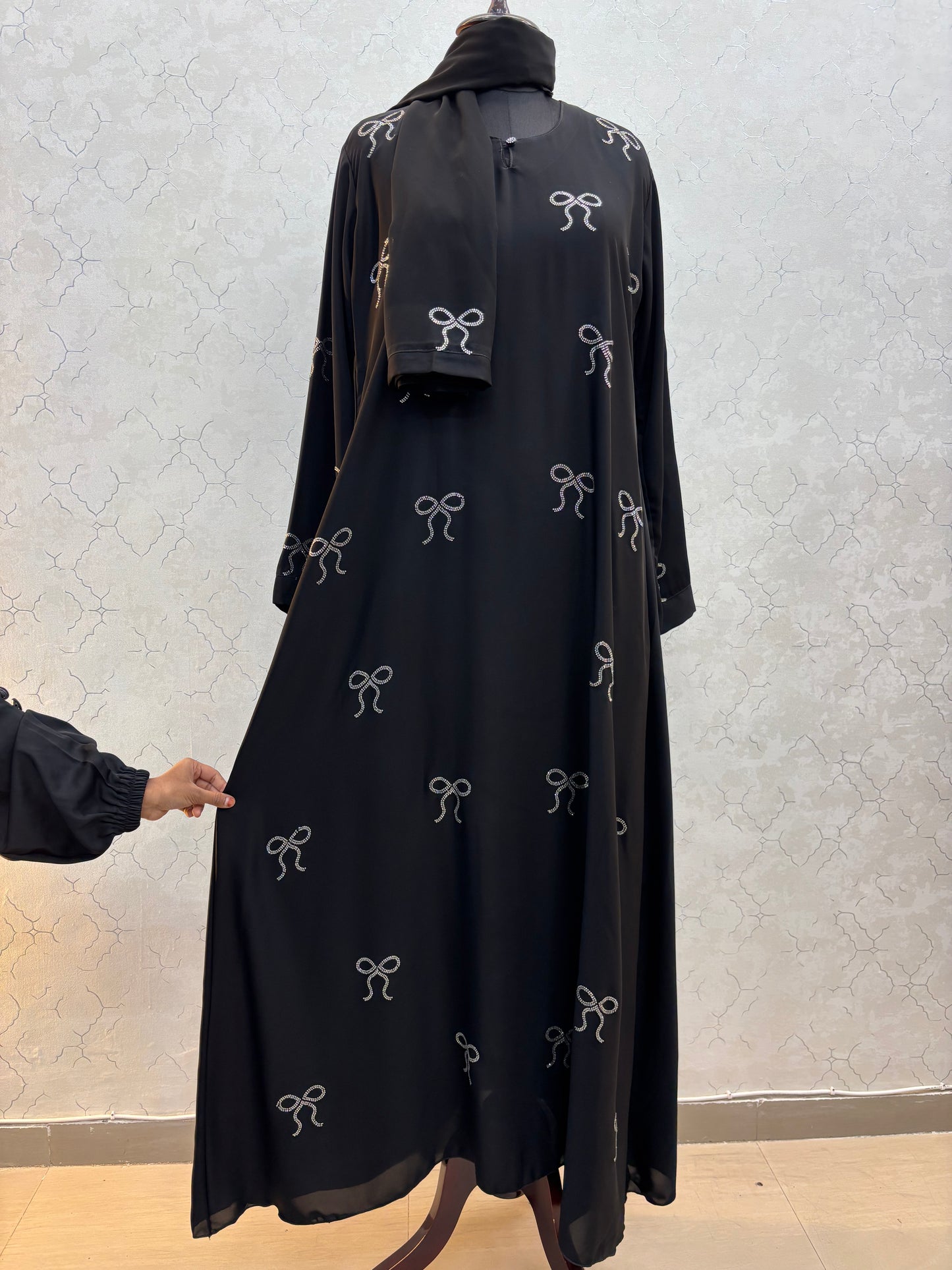 Premium Swarovski Burkha Imported Nida Fabric