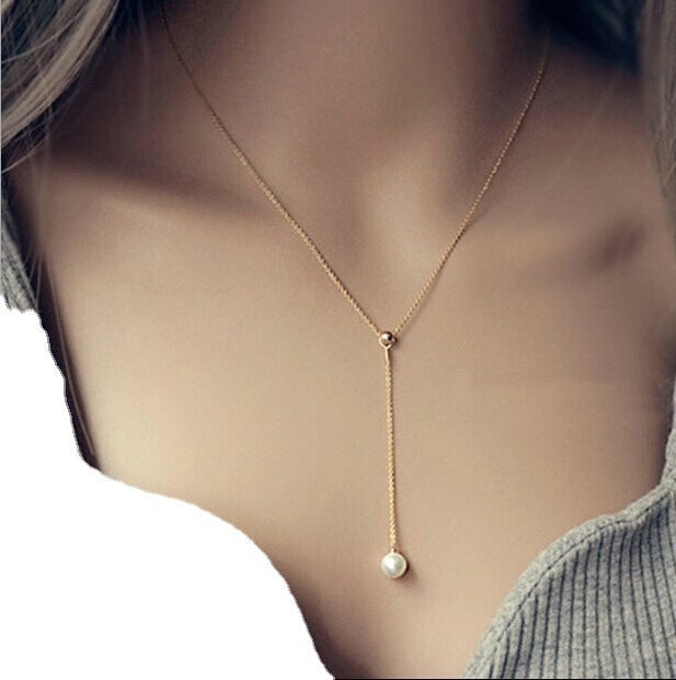 Golden Pearl Whisper Necklace