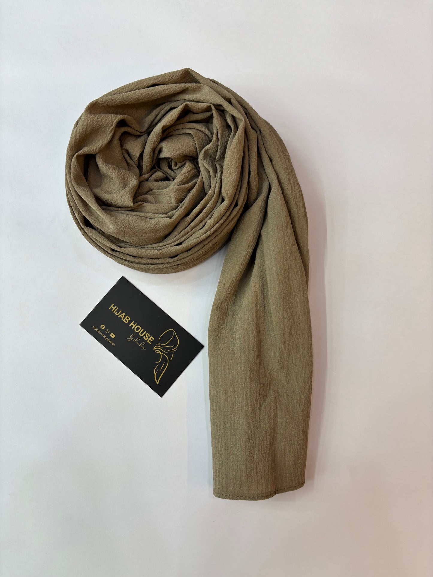 Textured Georgette Chiffon Hijab Dark Almond Beige