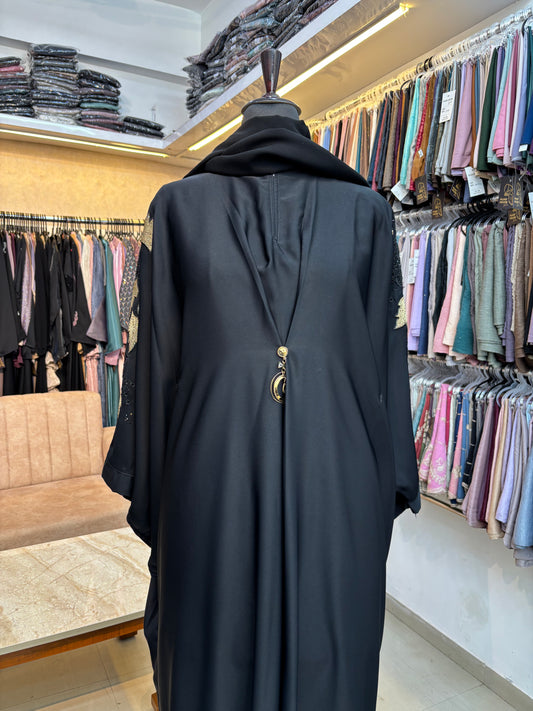 Swarovski Abaya Imported Tick Tok Fabric ( free size )