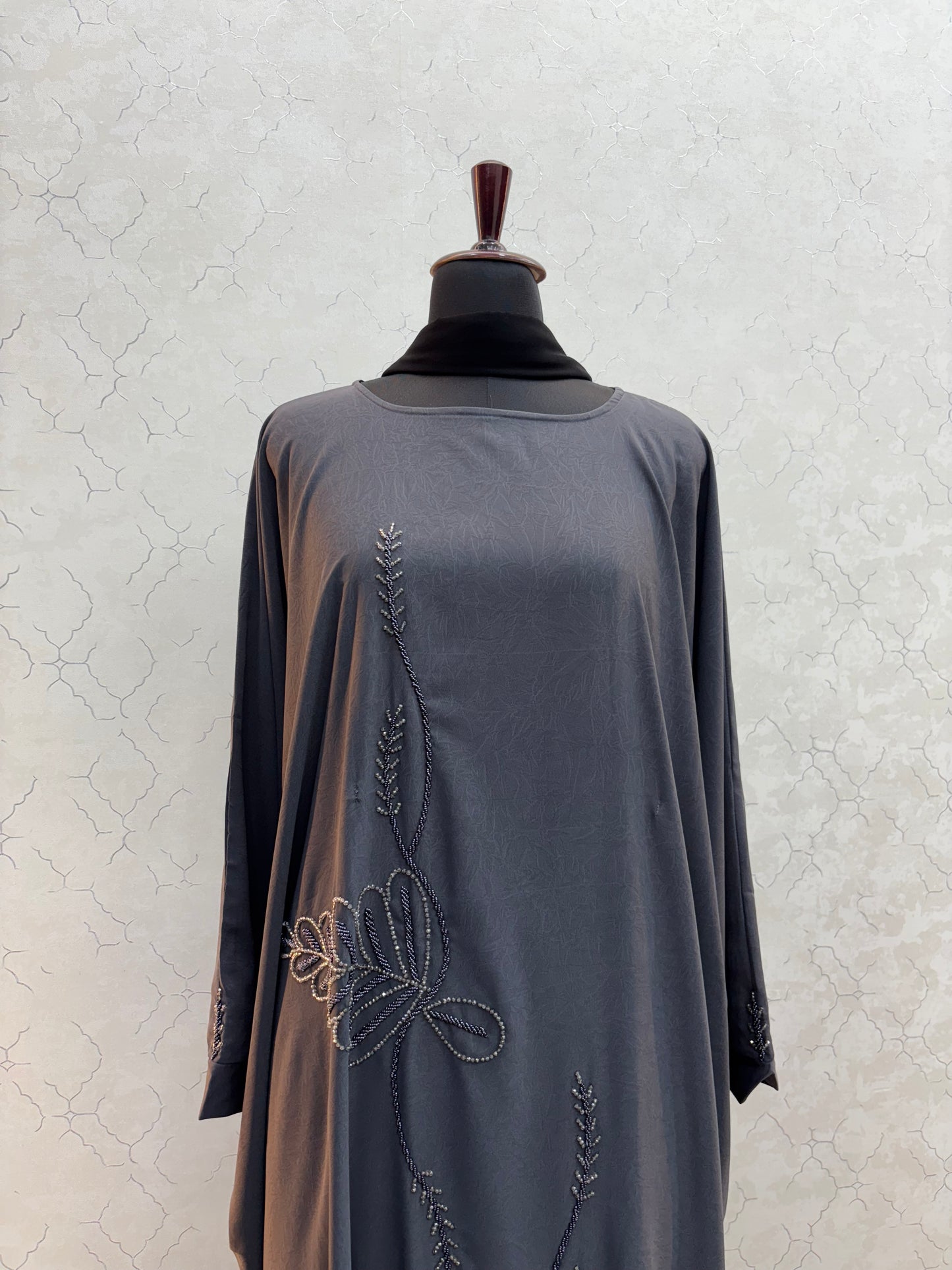 Handwork Abaya Premium Crush Marble Fabric