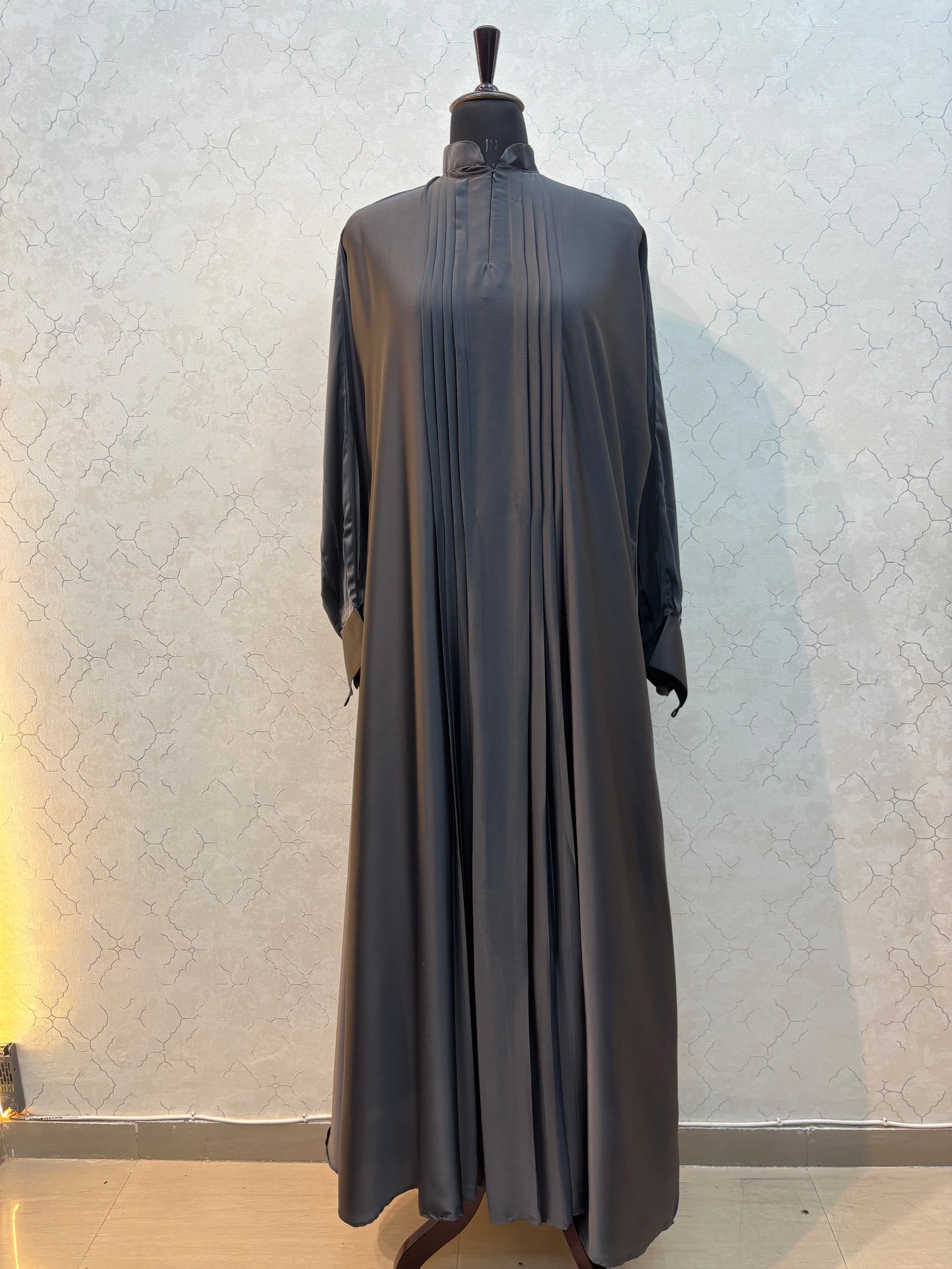 Elegant Front Pleat Burkha Tick Tok Fabric