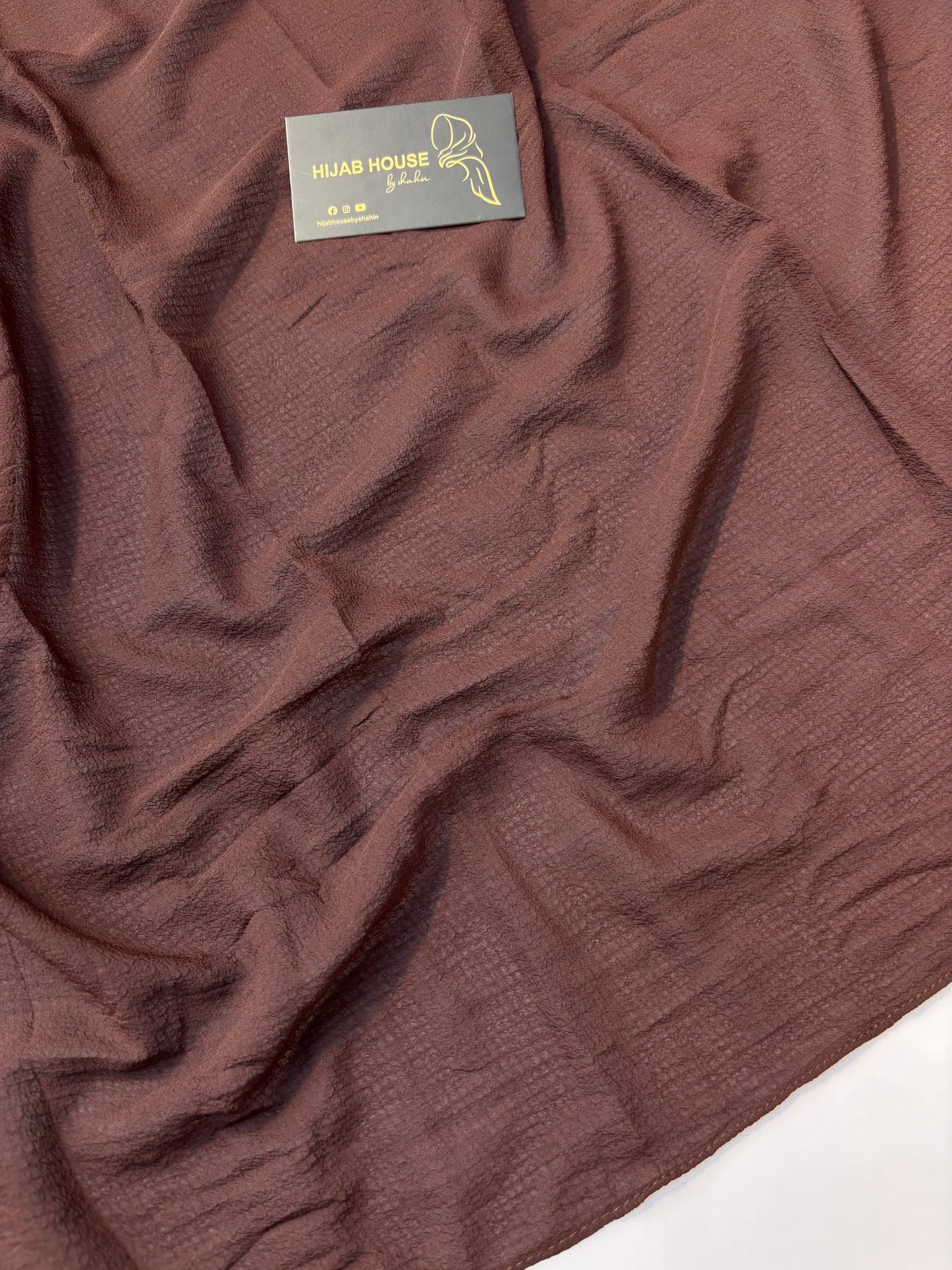 Textured Georgette Chiffon Hijab Dark Warm Brown