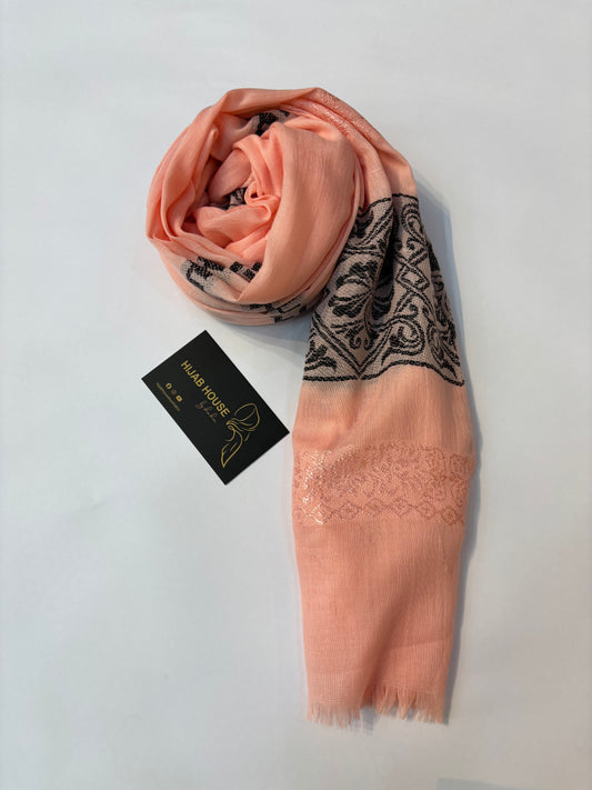 Soft Cotton Fabric Hijab Peach Blush