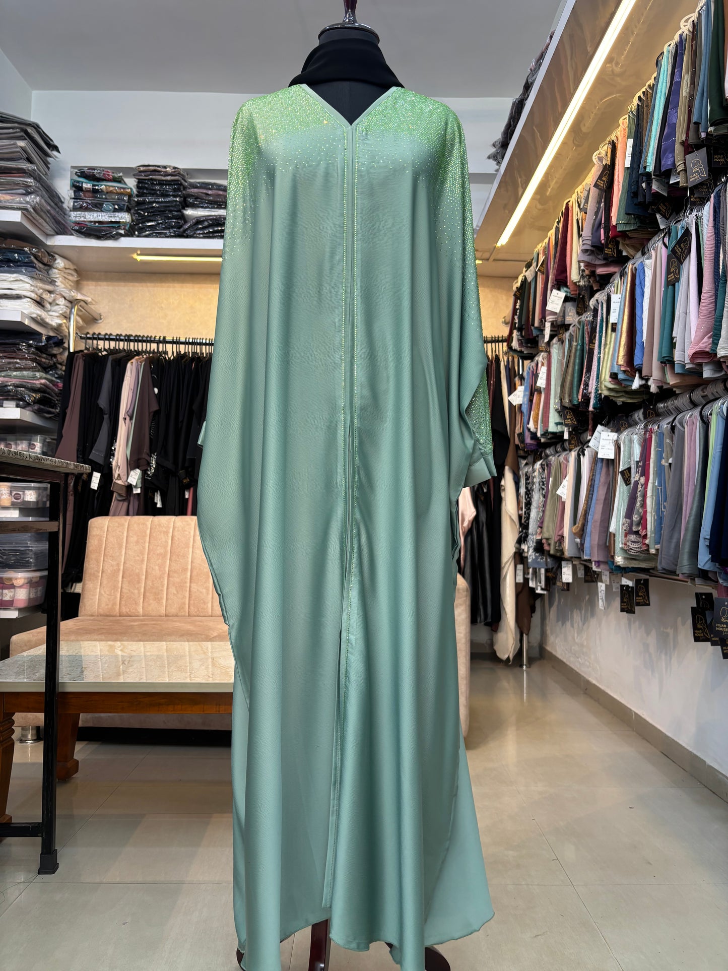 Swarovski Abaya Premium Nida Fabric ( free size )