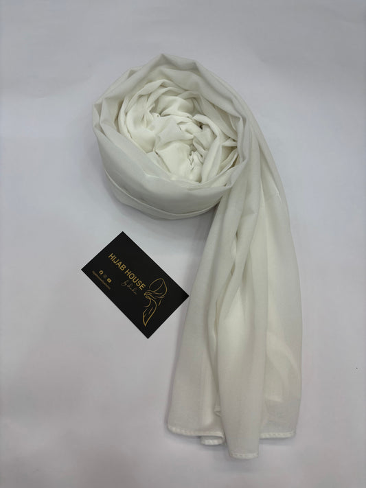 Plain Georgette Hijab White Colour