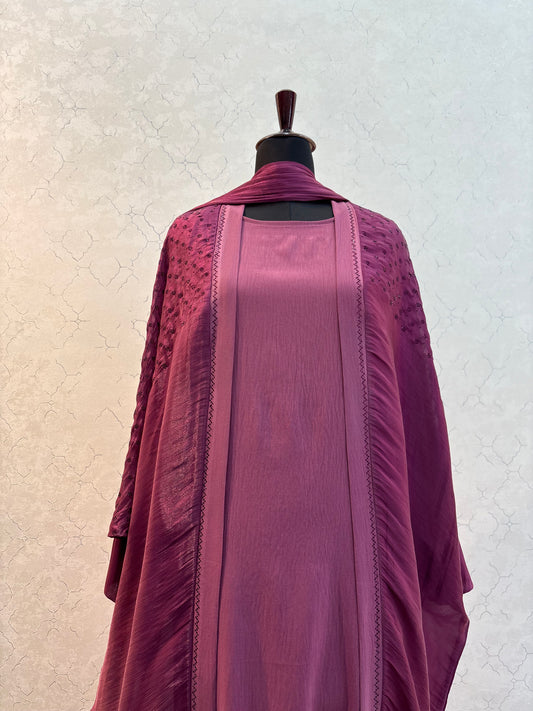 Elegant Abaya with flowy cape 55