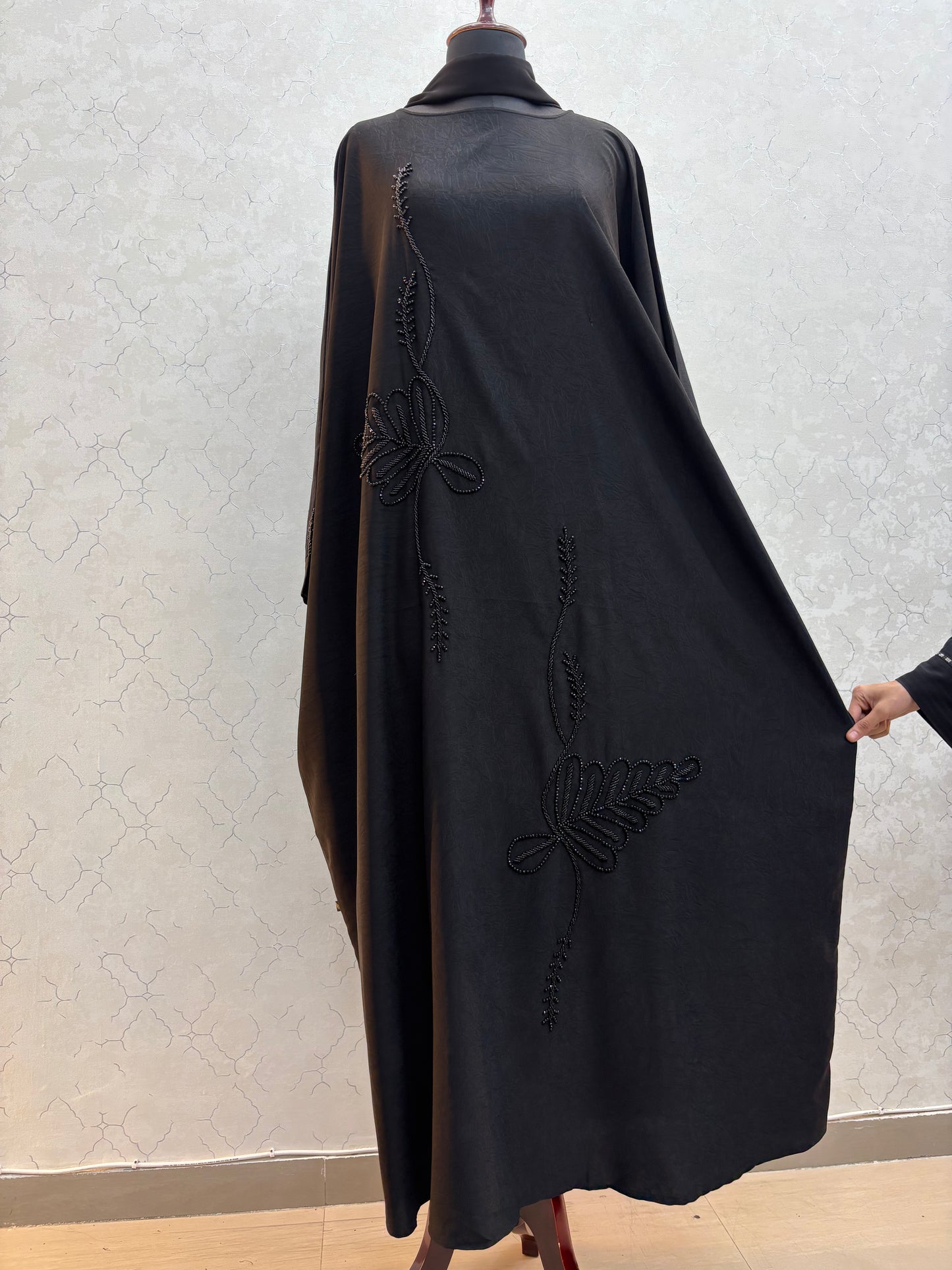 Handwork Abaya Premium Crush Marble Fabric