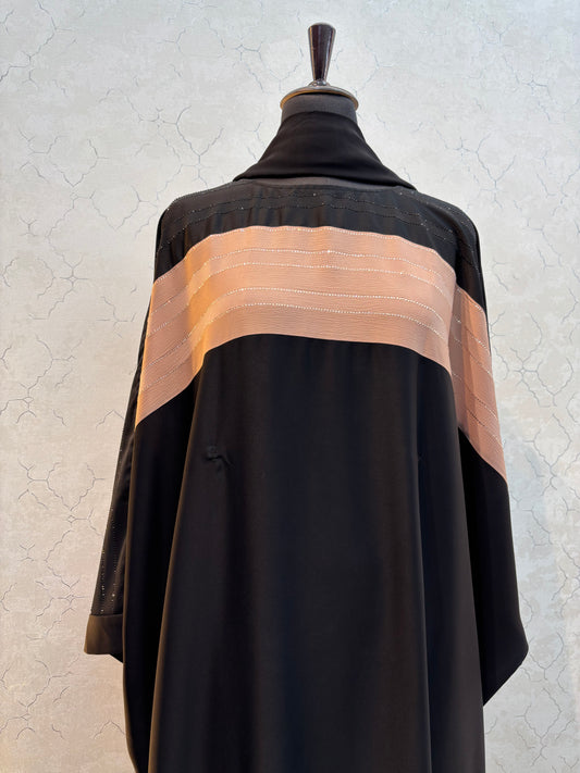 Swarovski Abaya Double Shaded Premium Nida Fabric ( free size )