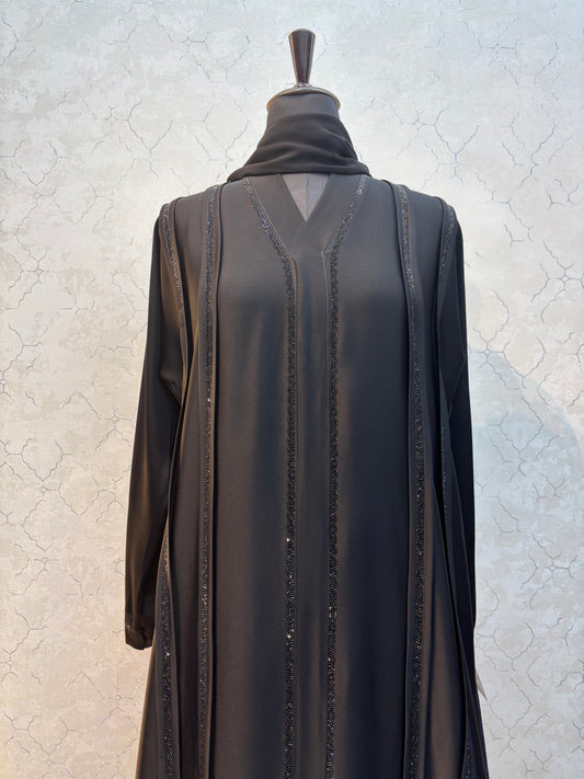 Premium Swarovski Burkha Imported Tick Tok Fabric