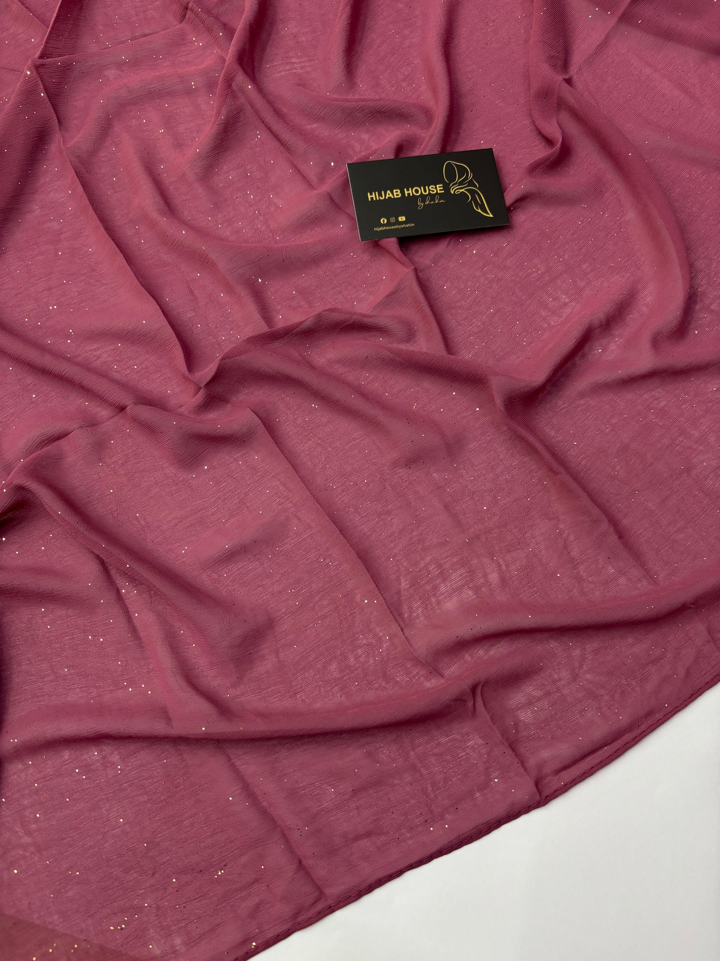 Soft Shimmer Crinkle Chiffon Fabric Hijab Rose Pink
