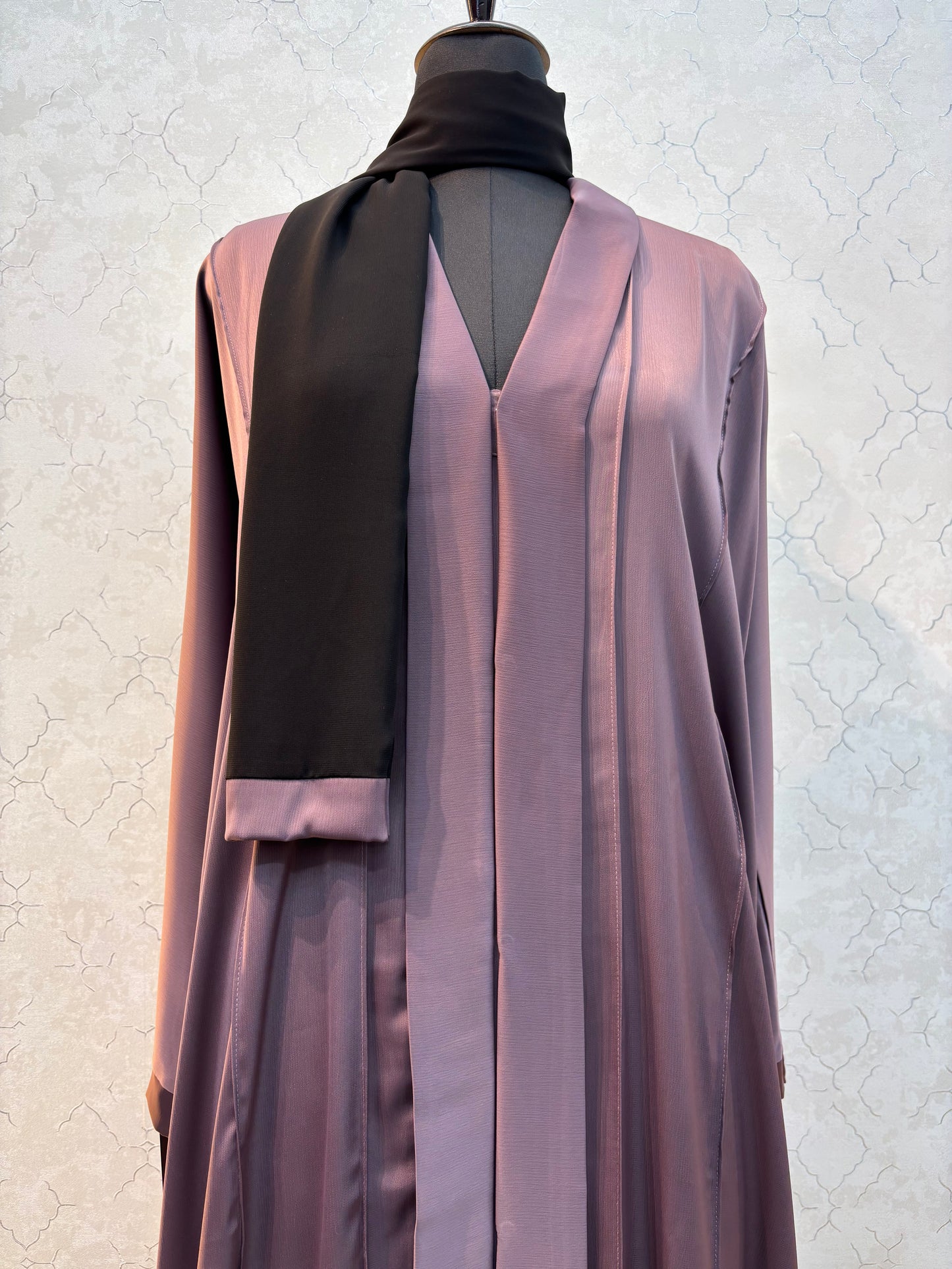 Kimono Style Box Pleated Burkha with Imported Tick Tok Fabric