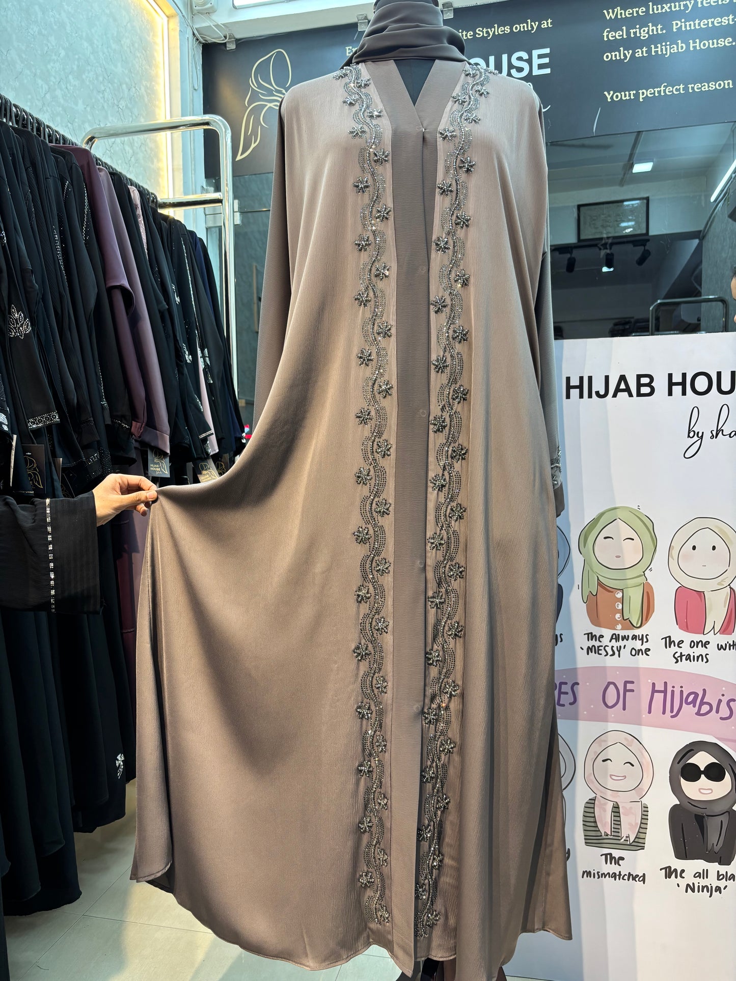Handwork Imported Burkha (front open)