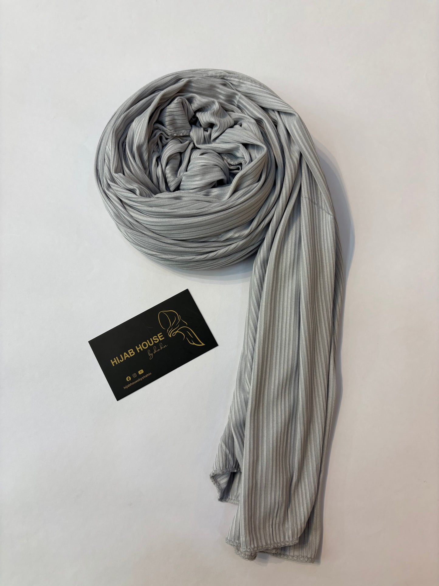 Ribbed Jersey Hijab Soft Pearl Grey