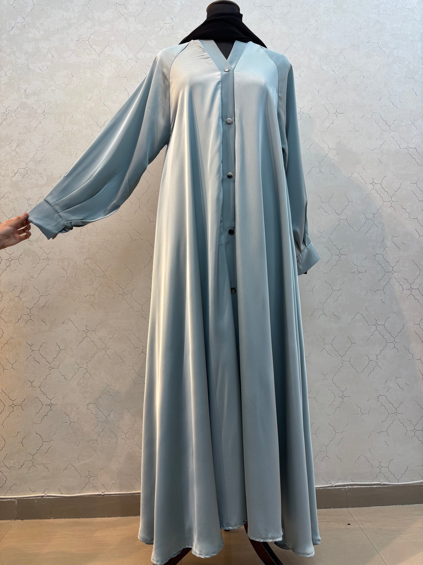 Flaired Umbrella Style Burkha Imported Satin Silk Fabric