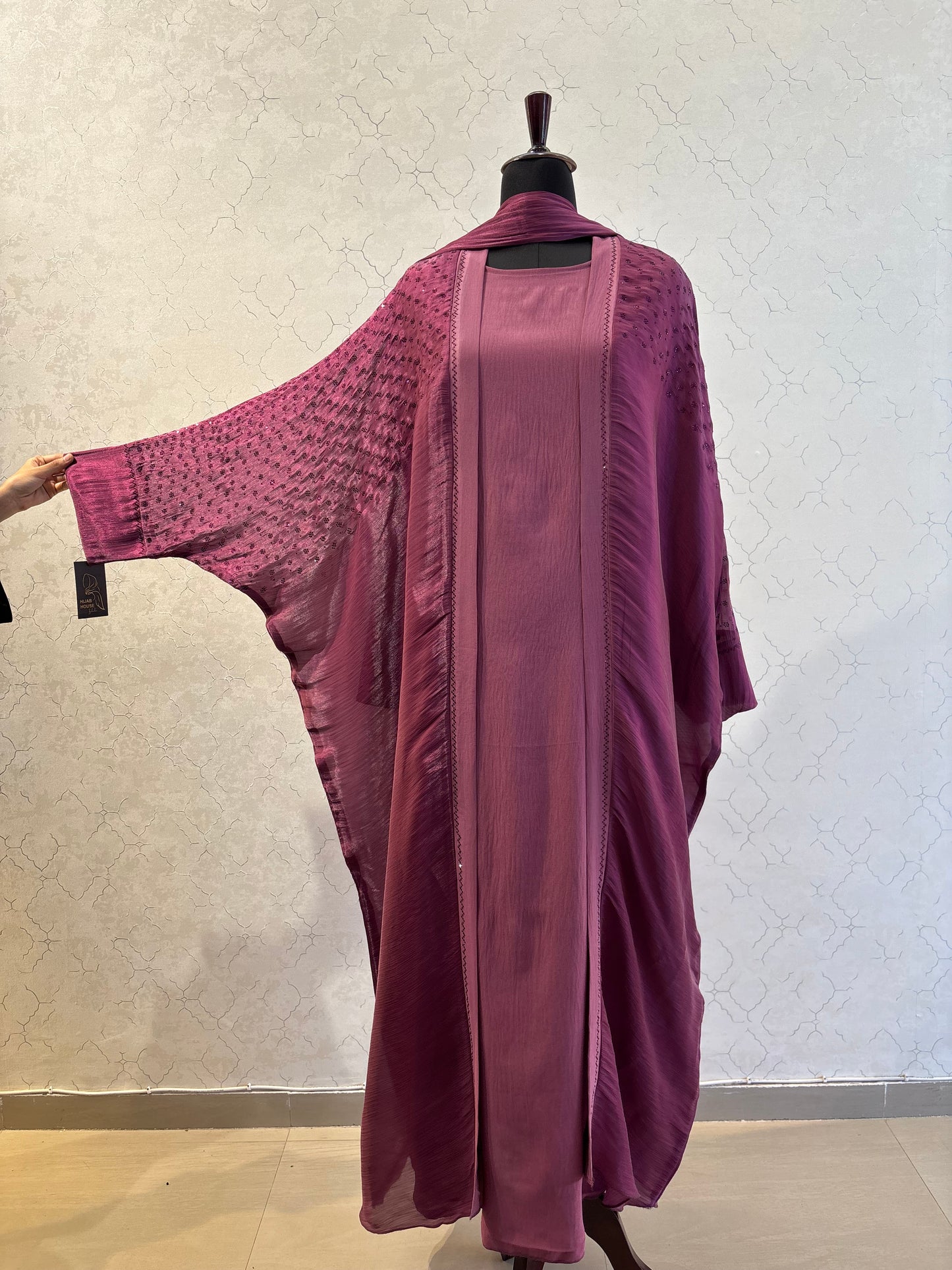 Elegant Abaya with flowy cape 55