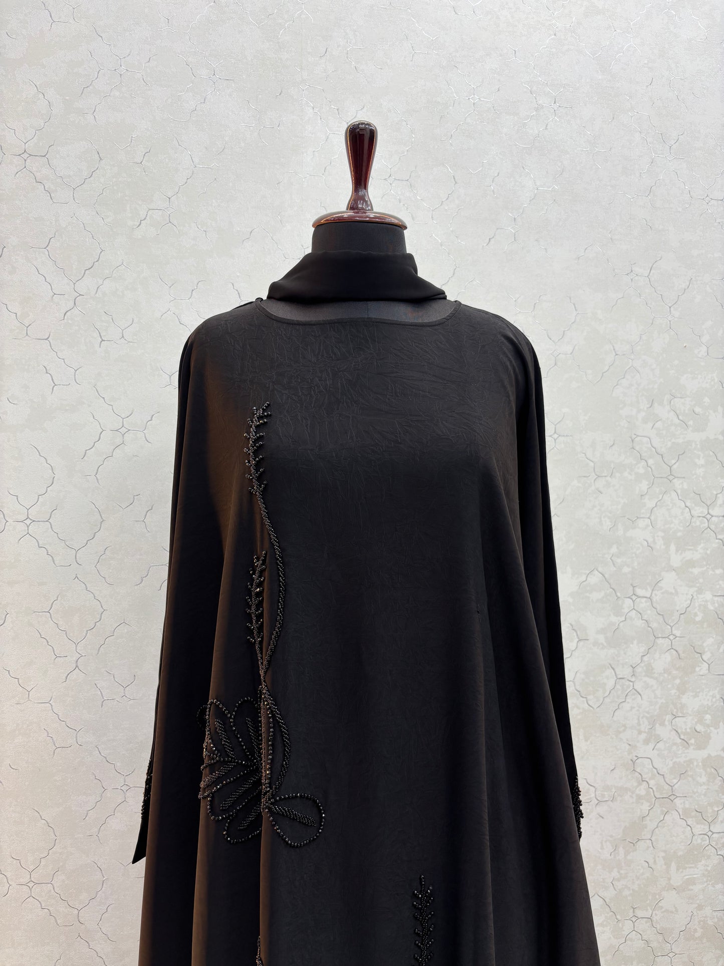 Handwork Abaya Premium Crush Marble Fabric