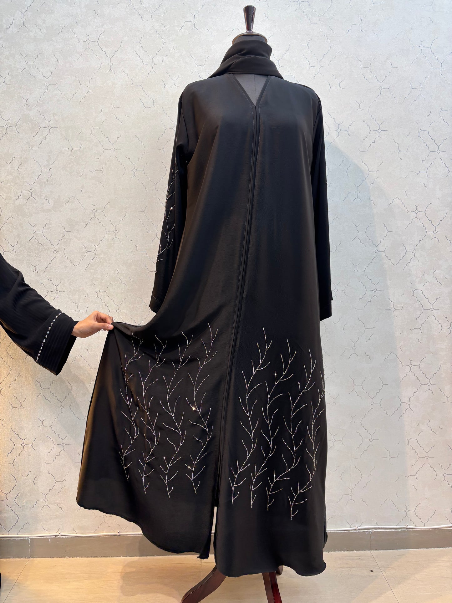 Premium Swarovski Burkha Imported Nida Fabric