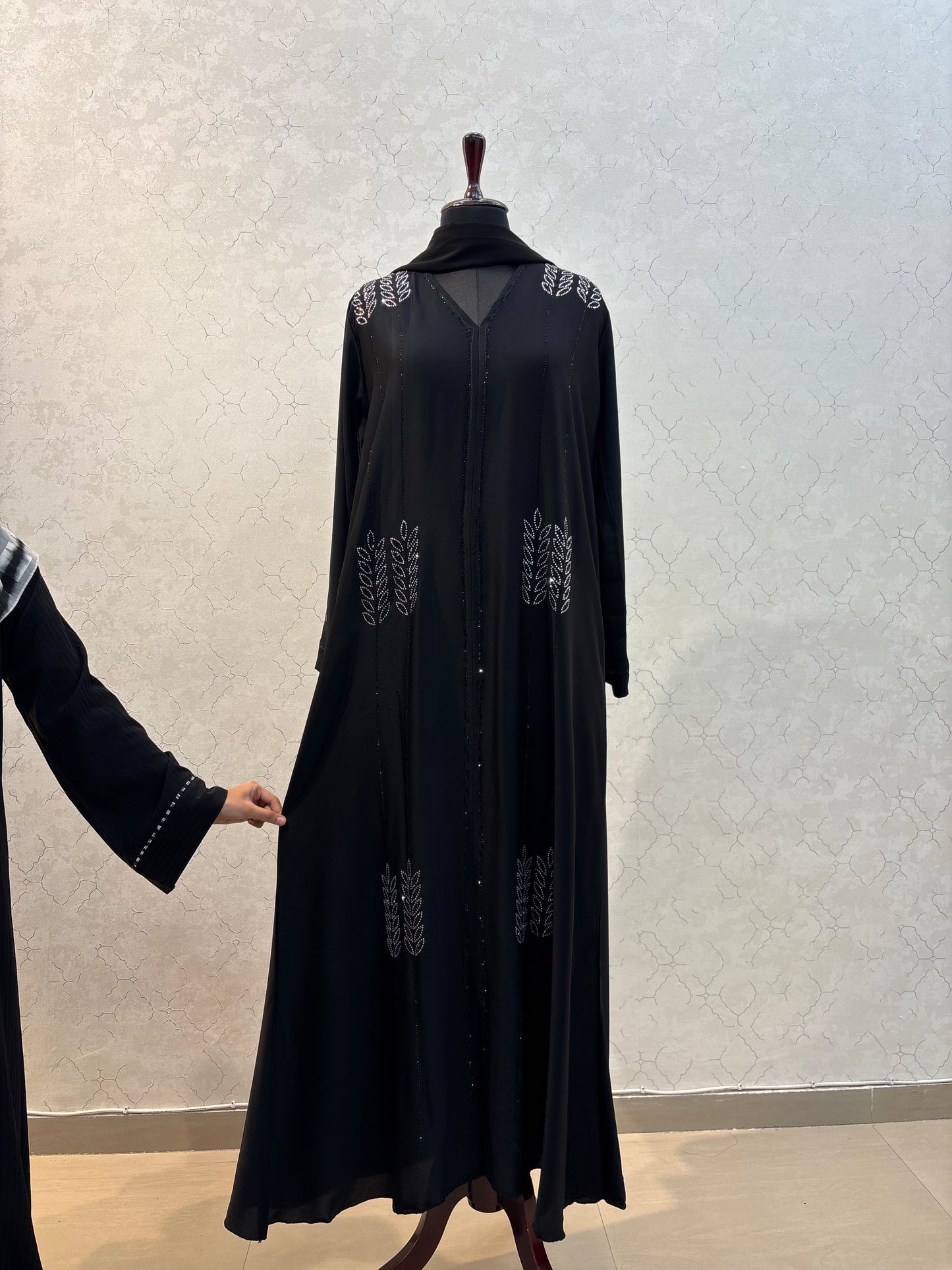 Premium Swarovski Burkha Imported Tick Tok Fabric 56
