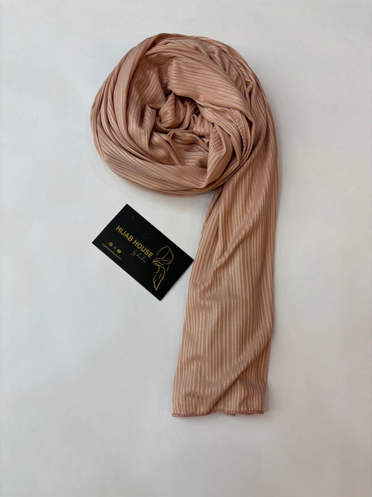 Ribbed Jersey Hijab Peach Blush