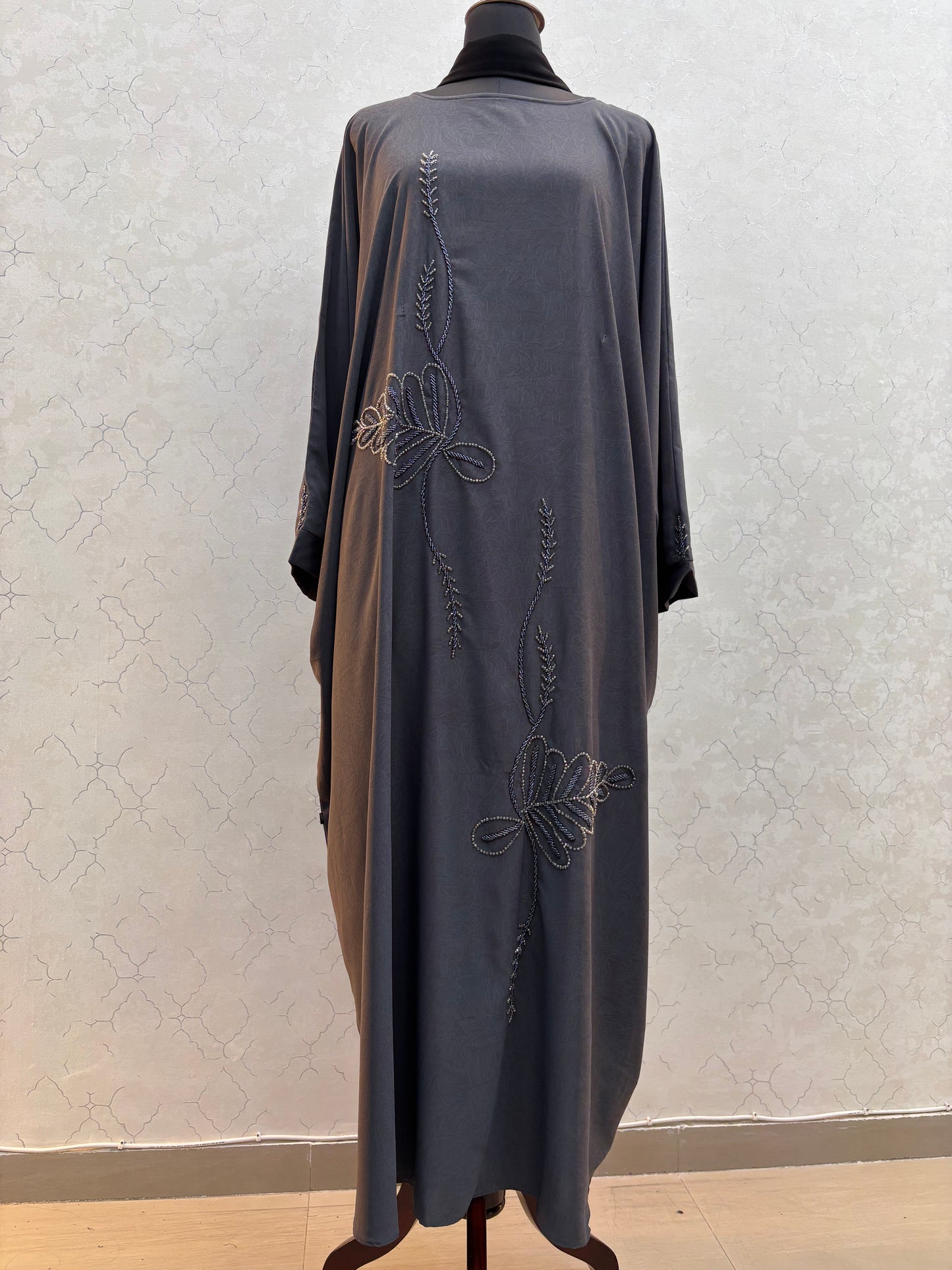 Handwork Abaya Premium Crush Marble Fabric