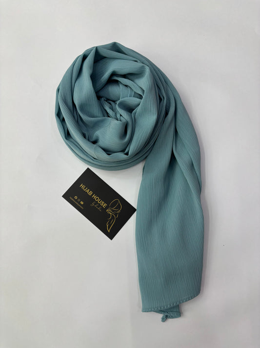 Pleated Chiffon Teal Green