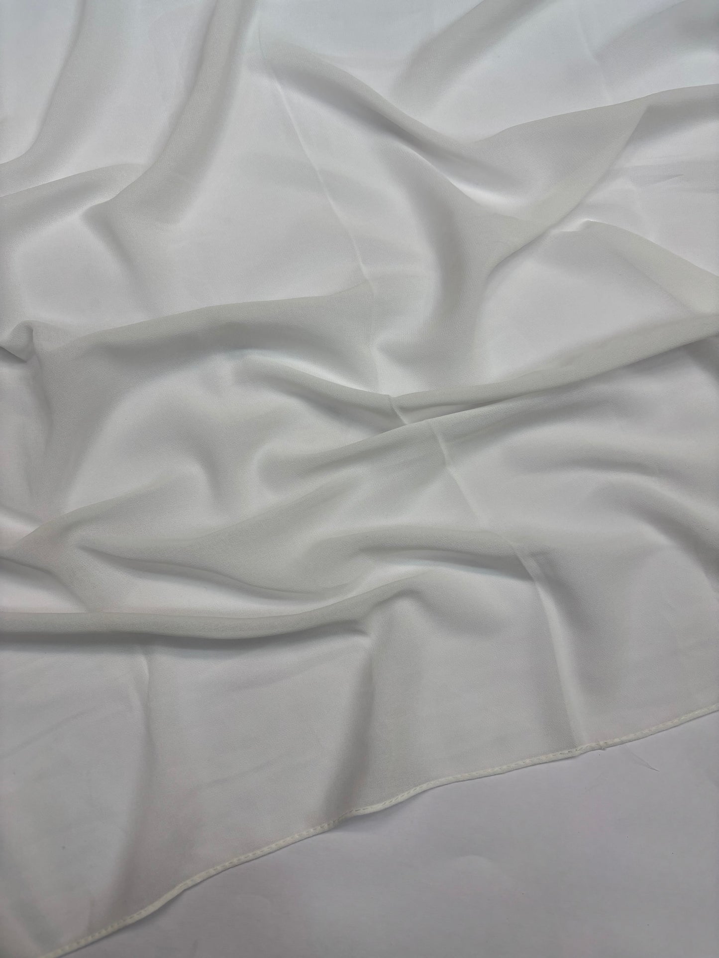 Plain Georgette Hijab White Colour