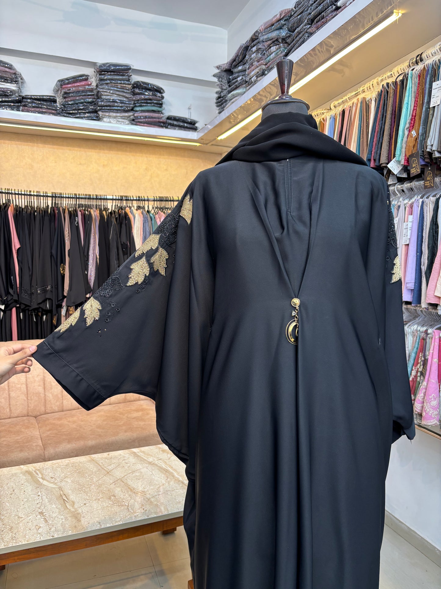 Swarovski Abaya Imported Tick Tok Fabric ( free size )