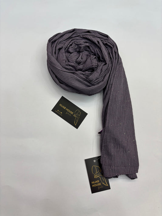 Cotton Textured Fabric with Gold Shimmer Hijab Dusty Lavender
